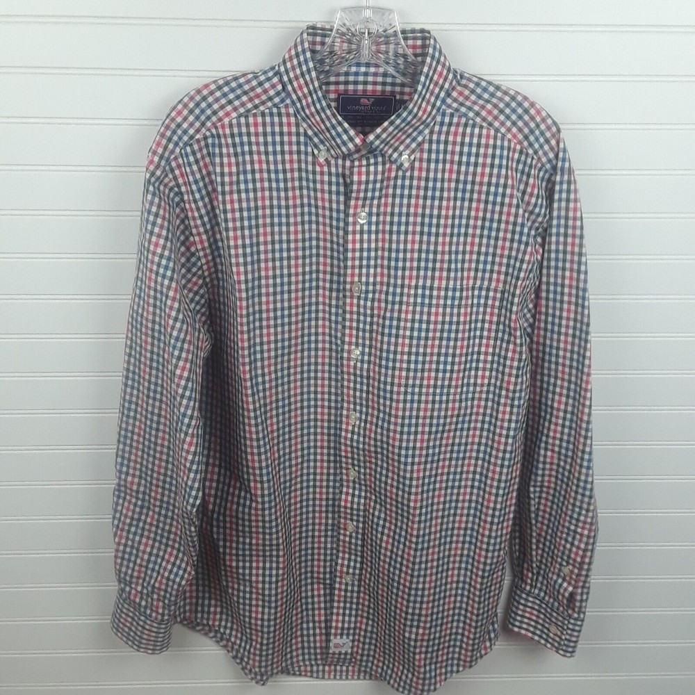 Vineyard Vines Long Sleeve Plaid Button Down Colorful Classic  Men's Medium - Picture 2 of 10